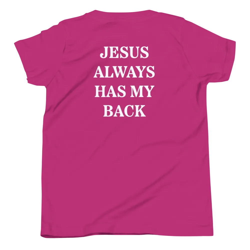 Jesus Always Has My Back | Shirt Kids | White Print product image (63)