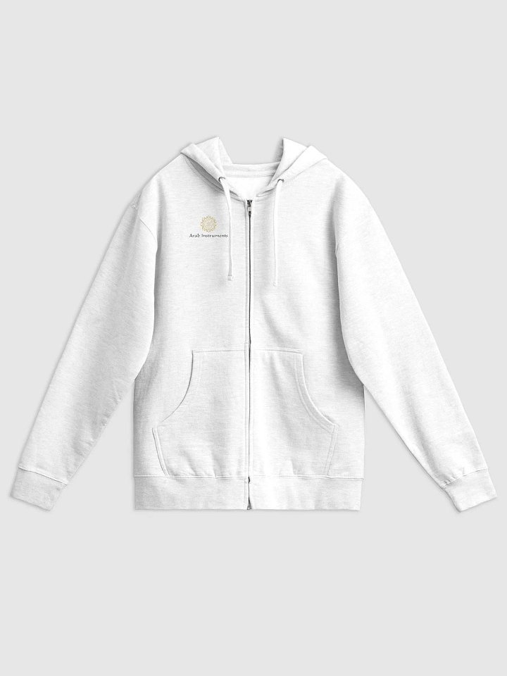 Arab Instruments Fleece Zip Up Hoodie White product image (1)