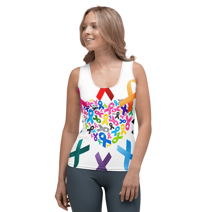 Cancer Awareness Ribbon Circle All-Over Print Women's Tank Top product image (1)