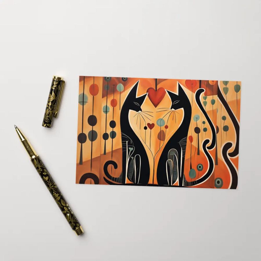 ORANGE DOTTED BLACK LOVE CATS product image (12)