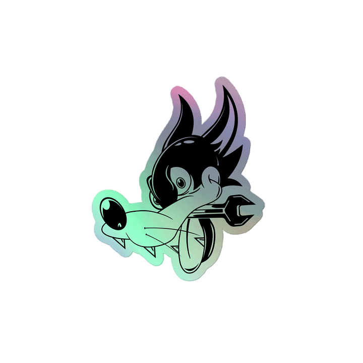 Swirl Toon Figure Black & White Holographic Sticker product image (2)