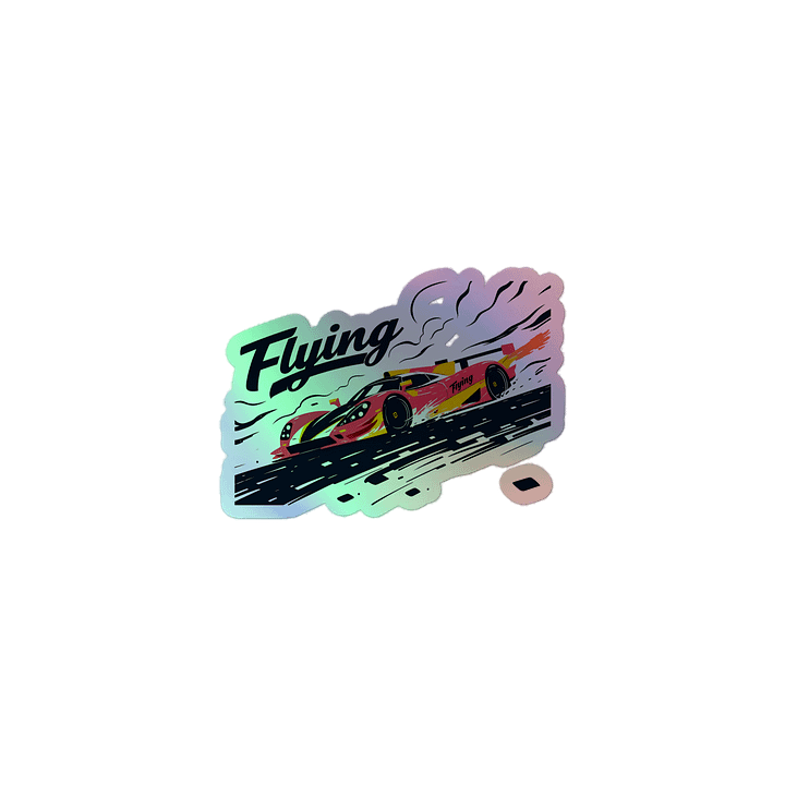 Supersonic Race Car | 'Flying' Speed Art Print Holographic Sticker product image (1)