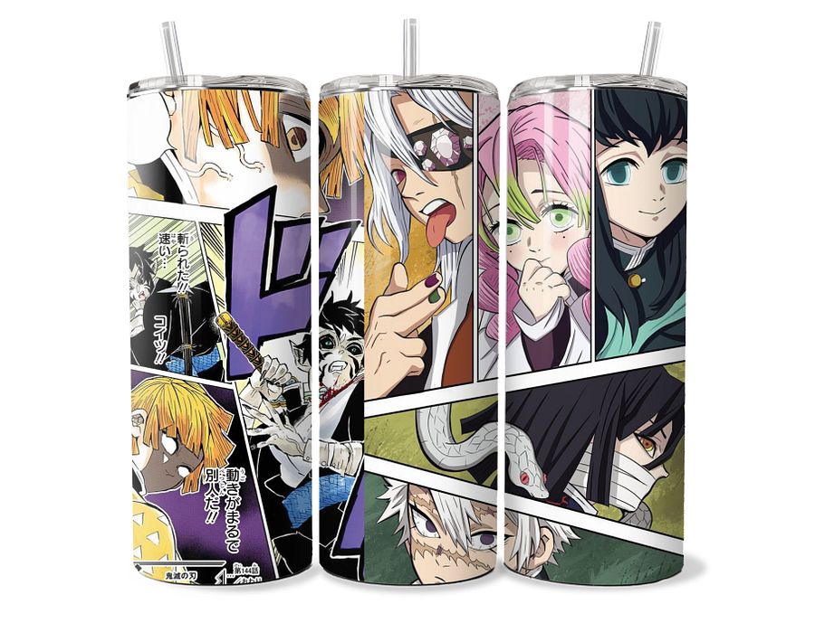 Demon Slayer - Hashira and Allies Manga Panel Tumbler - 20oz Stainless Steel product image (1)