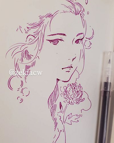 Doodle of oc hell judge chacha