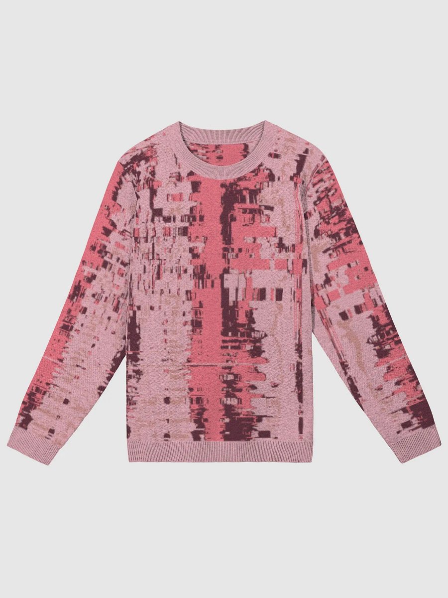 Pink Lost Glitch Jacquard Crewneck Sweater product image (1)
