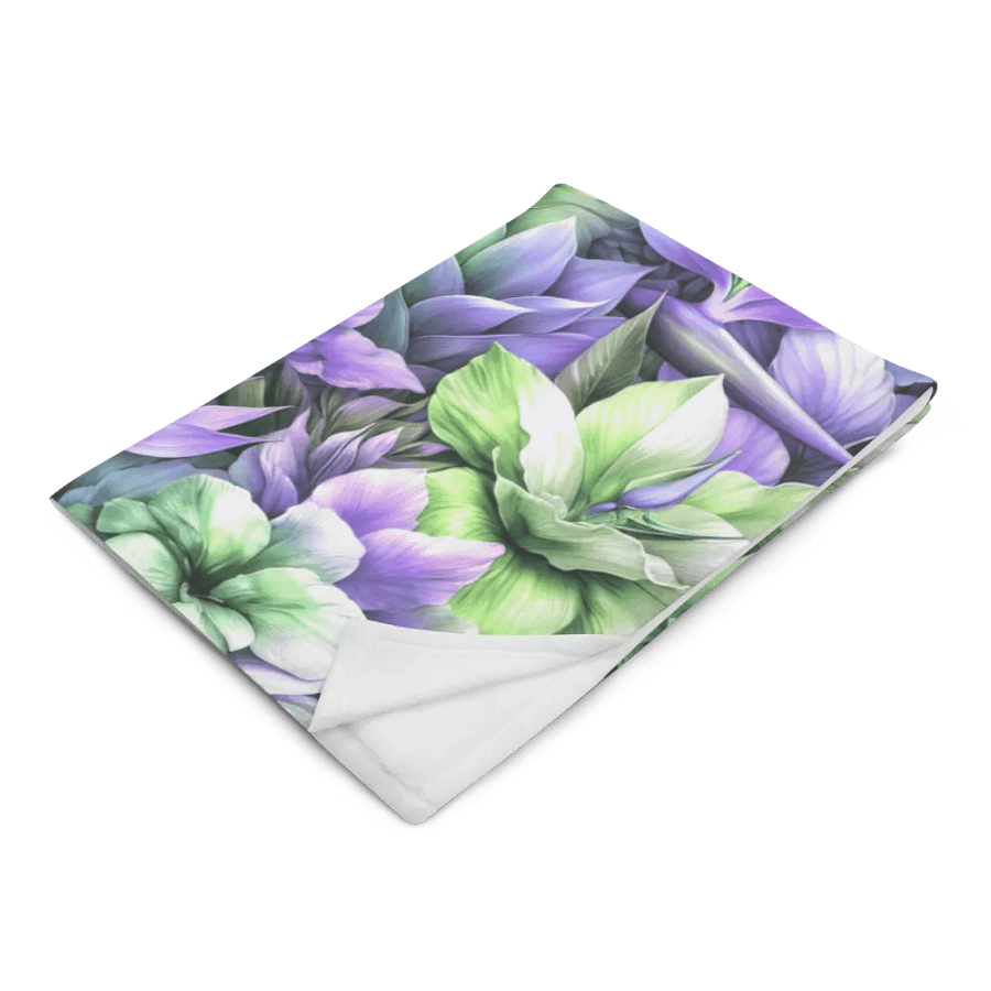 Color My World Green & Lilac Floral Throw Blanket product image (4)