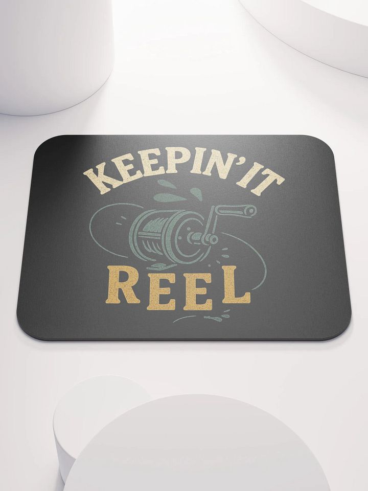 Keepin' It Reel Mouse Pad – Vintage Funny Fishing Desk Decor product image (1)