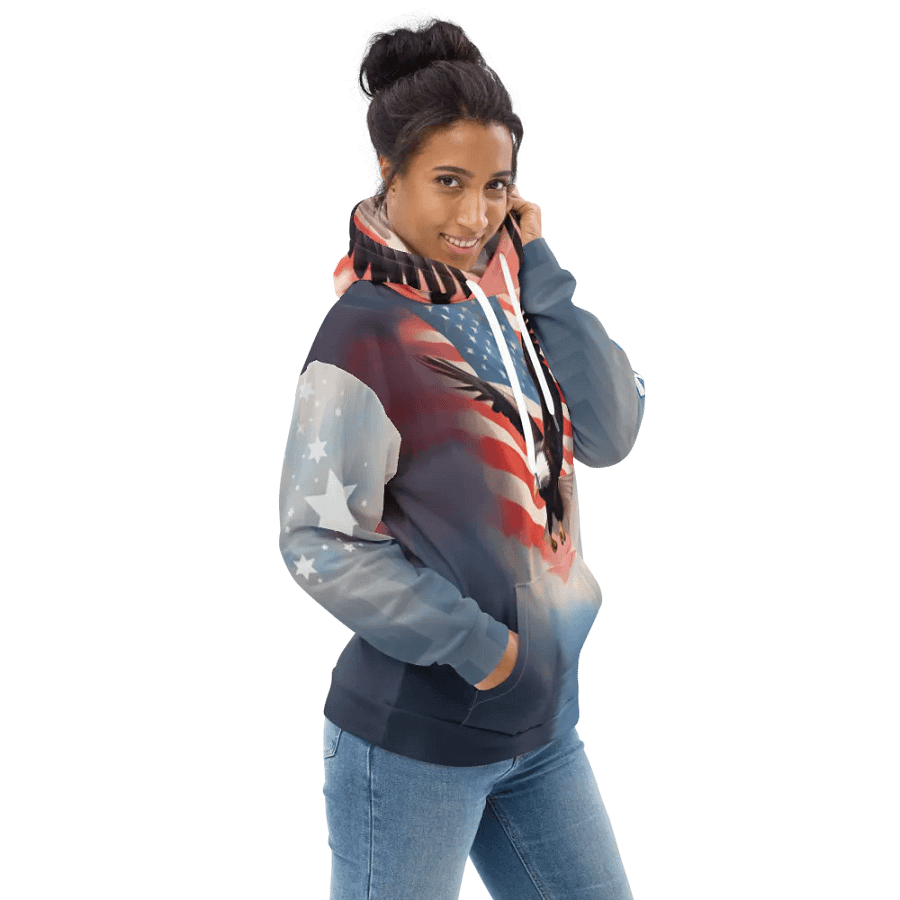 Flying Bald Eagel/All-Over Print Recycled Unisex Hoodie by Sublicolor product image (3)