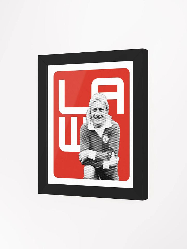 Denis Law BW Manchester United Name Art Framed Print product image (1)