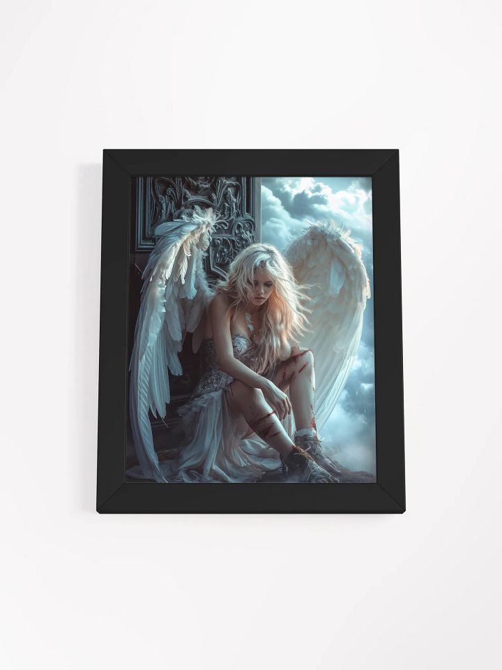 Sad angel in heaven - Framed High Quality Matte Poster product image (1)