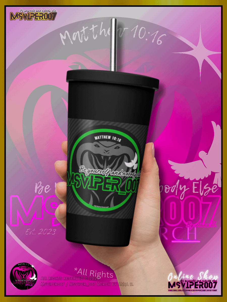 Tumbler - "MsViper_007™ Brand [green/blk] - Support&Sport" Insulated Tumbler with a Straw By Anna H. product image (8)