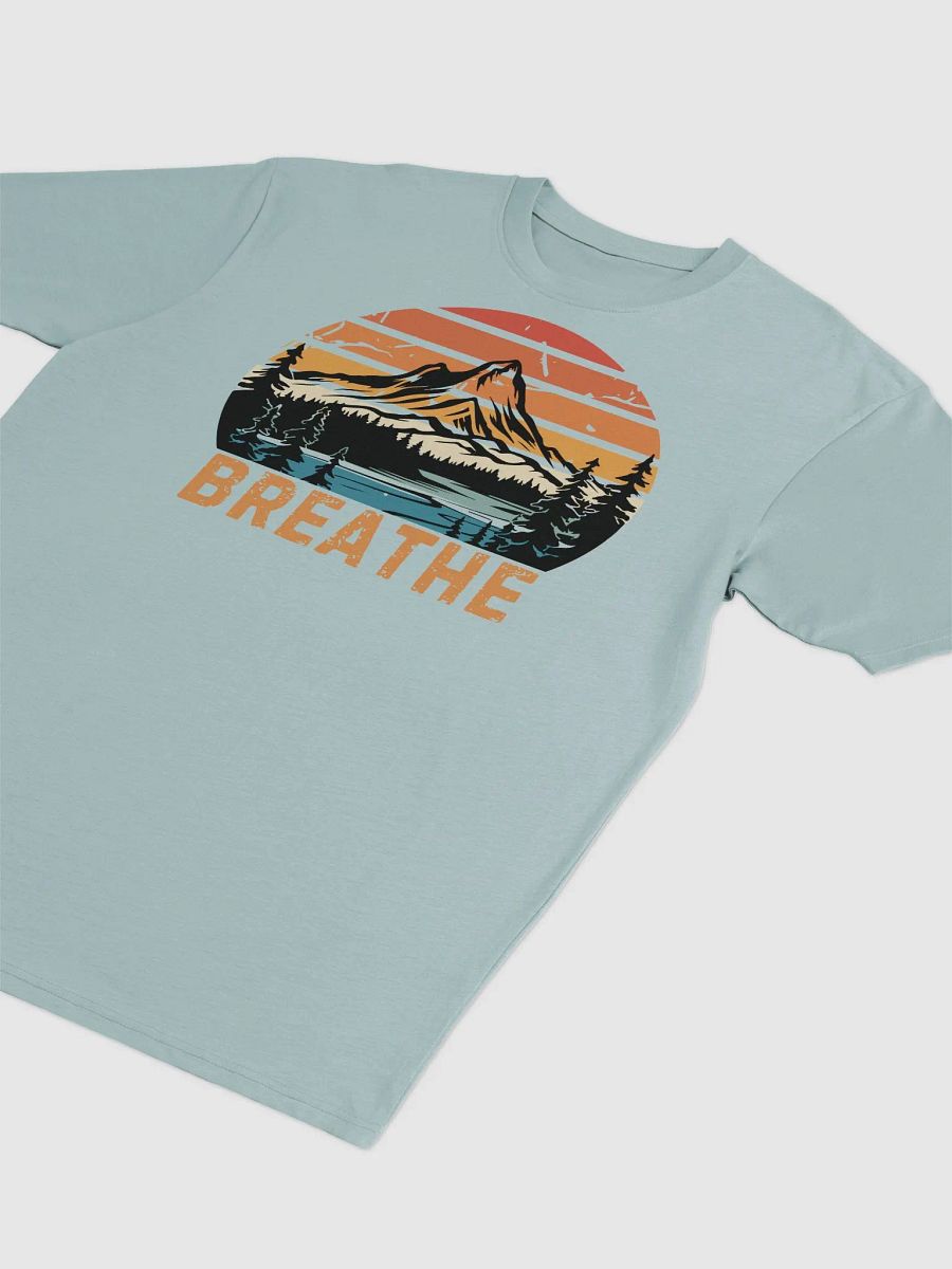 Breathe Vintage Sunset Mountain Lake Forest T-shirt product image (16)