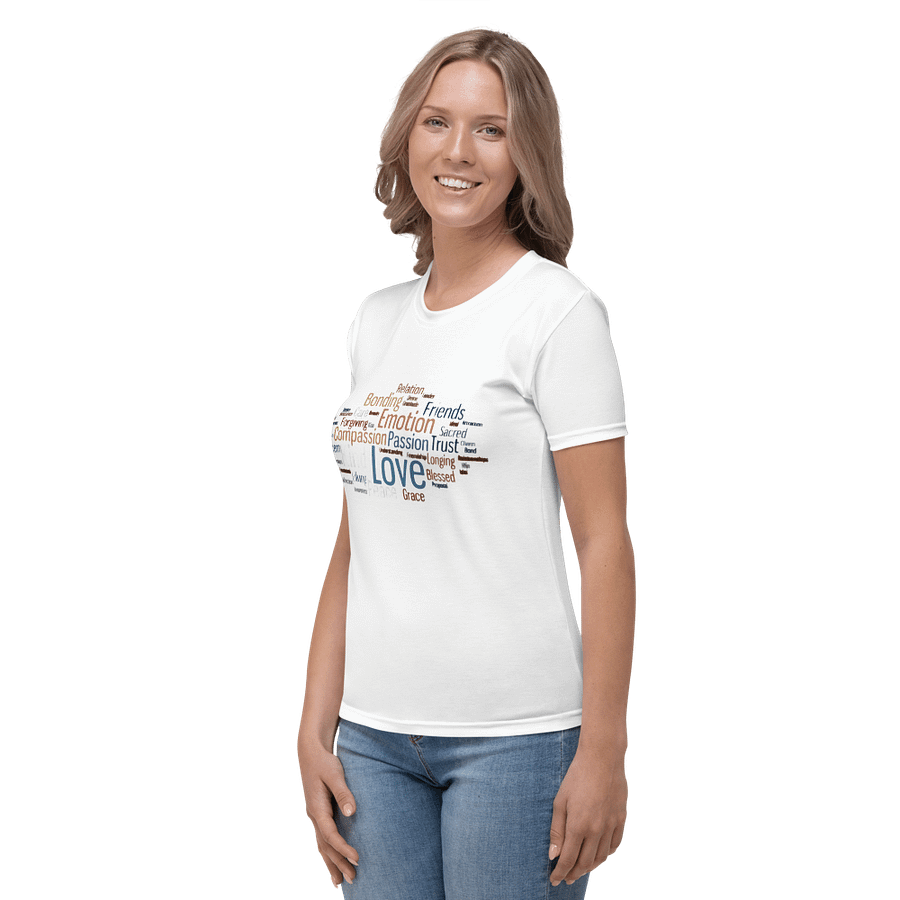 Women's Crew Neck T-Shirt Printed Lettering Words product image (3)