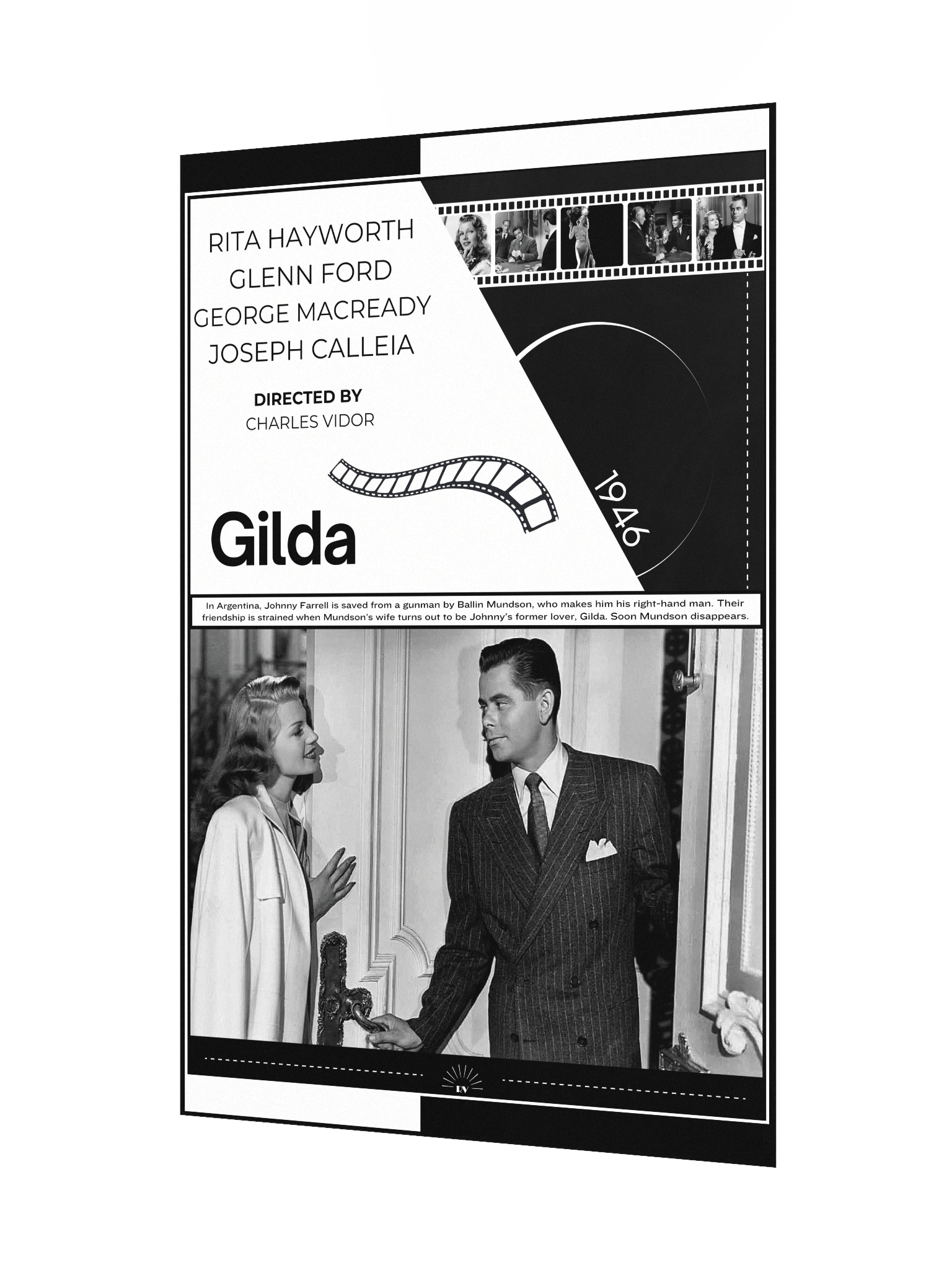 Gilda with Rita Hayworth and Glenn Ford 1946 | Movie Poster | 12x18 Wall Art product image (3)