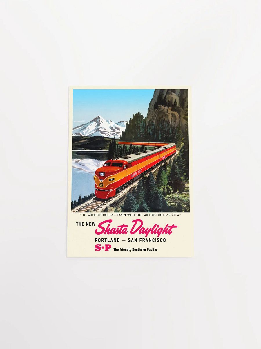 Shasta Daylight, USA, 1960s — retro train poster, vintage train art, train print, retro travel wall art product image (9)