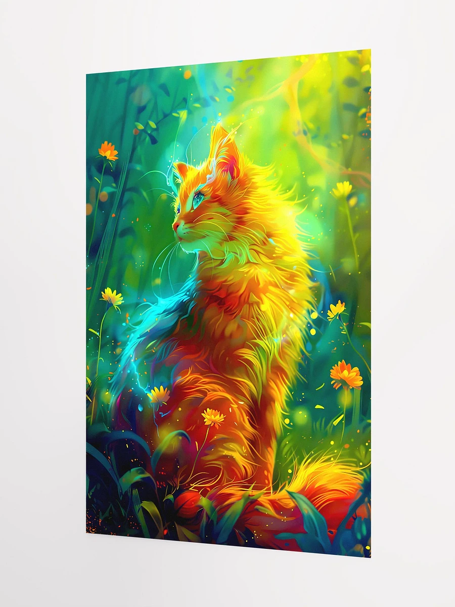Sunlit Serenity: Ginger Cat Amidst Summer Meadow Artwork Matte Poster product image (5)