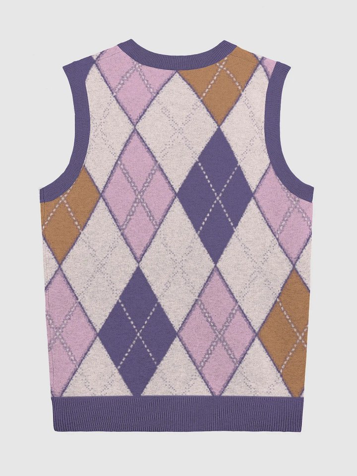 Argyle Dream Knitted V-Neck Vest product image (7)