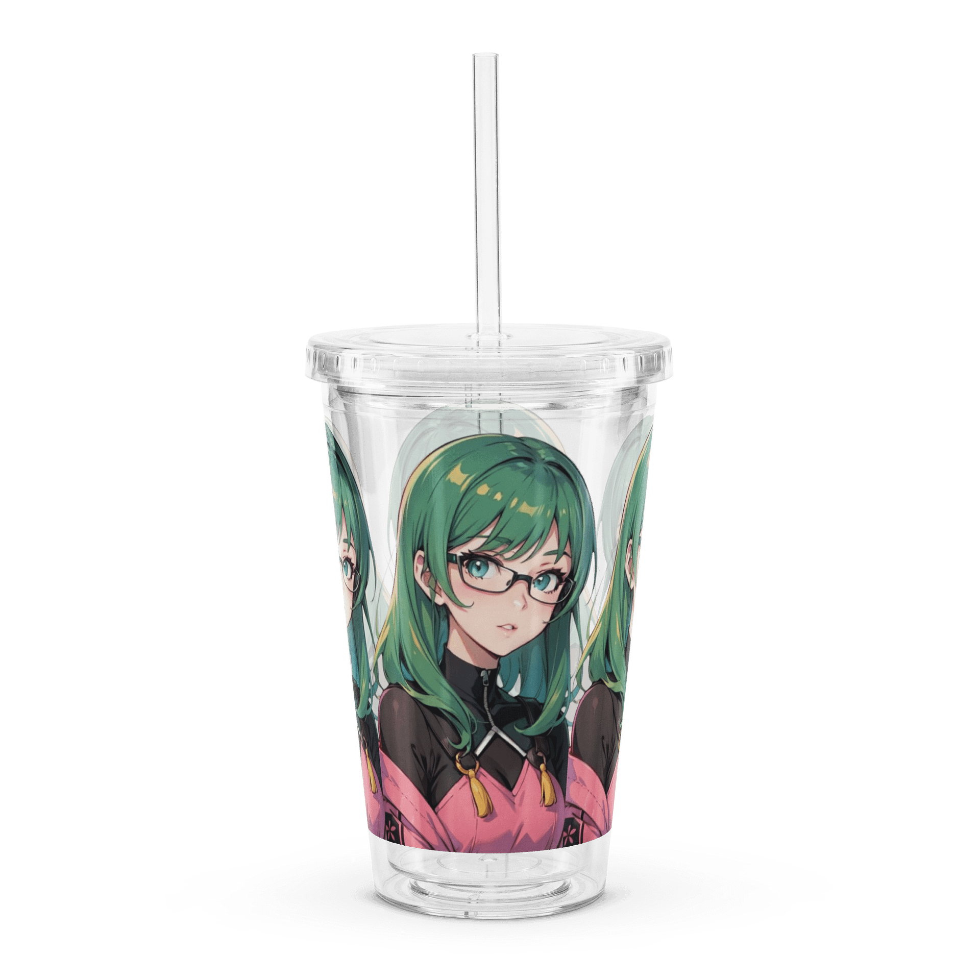 (Green WAIFU) K Clear Plastic Tumbler product image (3)