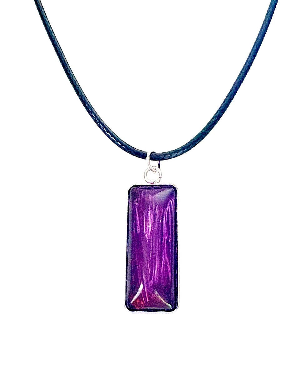 Electric Tide Pendant Necklace | Purple | Rectangle Cabochon | Monique Faella Designs™ | MFD-00139 product image (1)