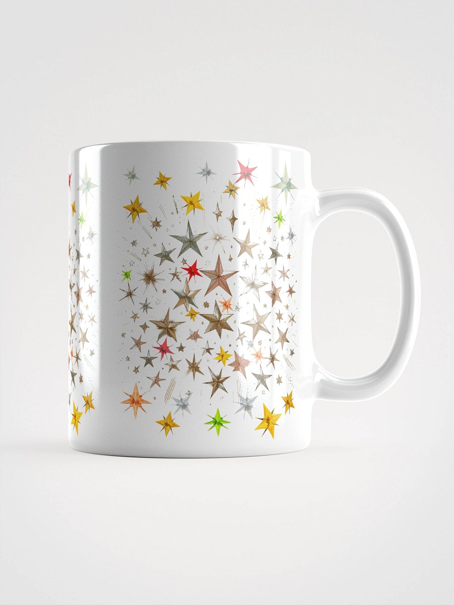 Stylish Star Design White Glossy Mug product image (2)