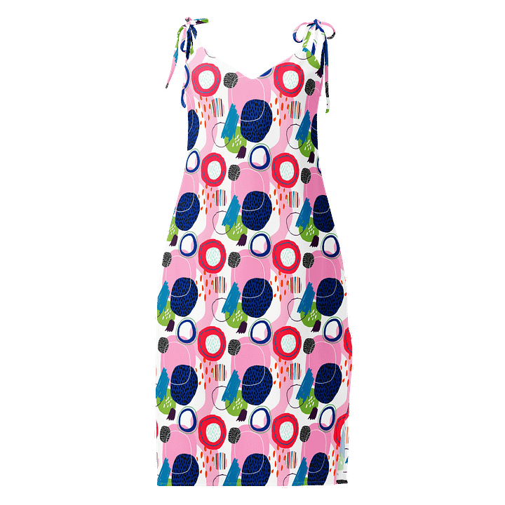 Vibrant Abstract Print Midi Chiffon Dress product image (1)