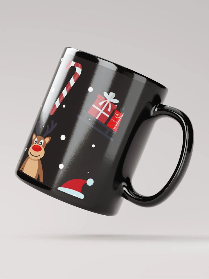 Festive Holiday Delight Black Glossy Mug product image (4)