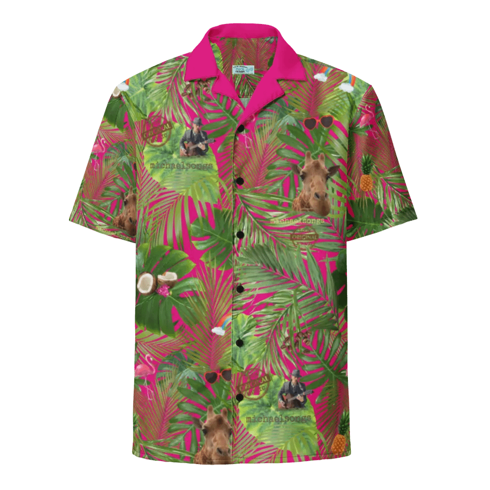 hawaiian shirt w/exclusive tropical pattern on flamingo product image (1)