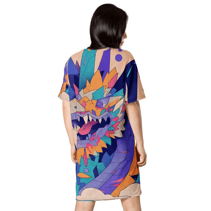 Geometric Dragon All-Over T-Shirt Dress product image (2)