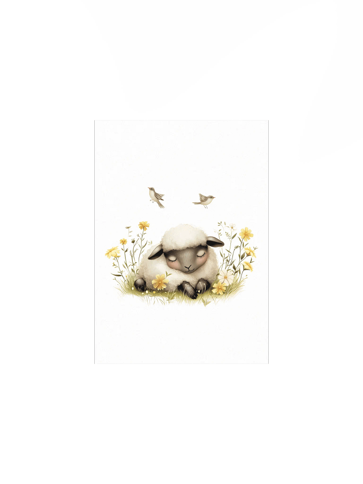 Sheep in Yellow Wildflowers Farmhouse Nursery Print product image (2)