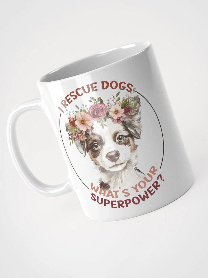 Floral Crown Puppy White Glossy Mug product image (2)