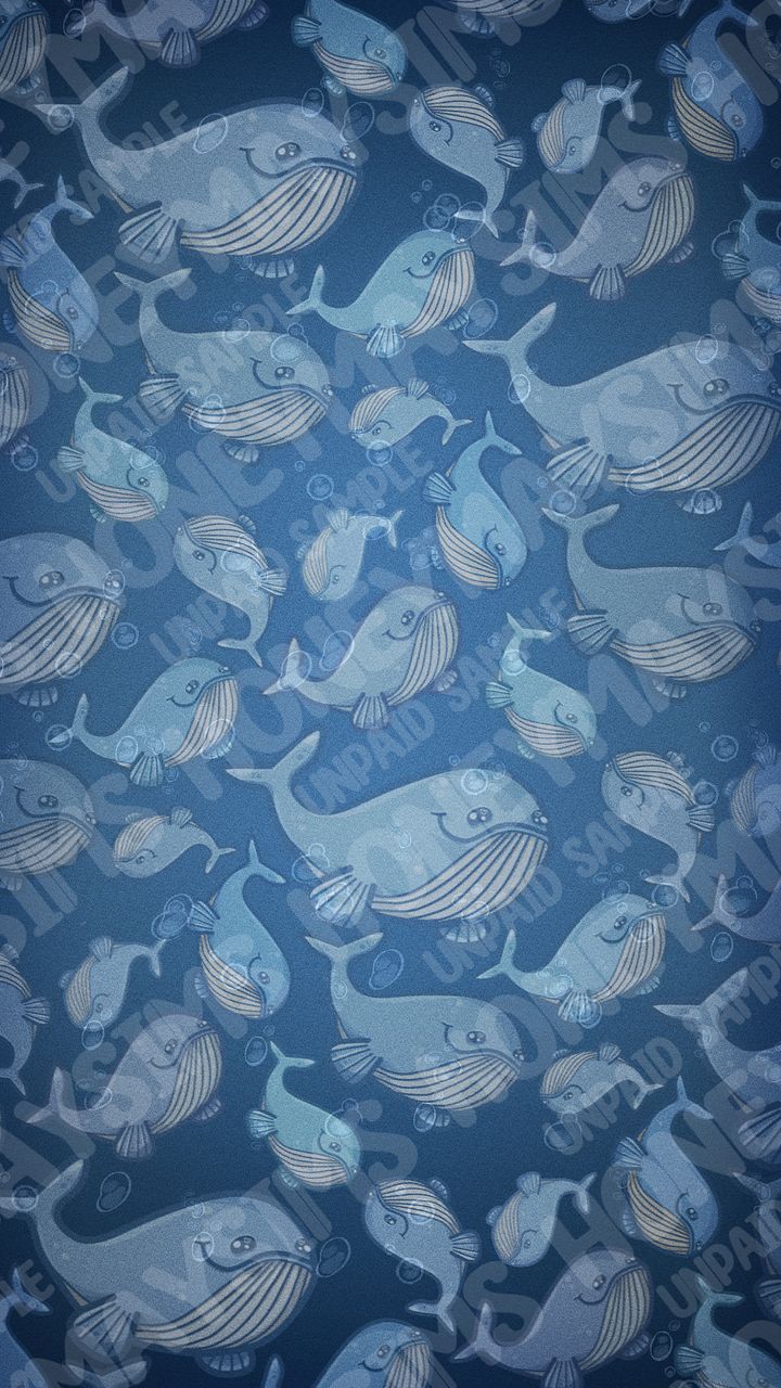 'Whalebert' Digital Wallpaper - Phone - Dark Blue product image (1)