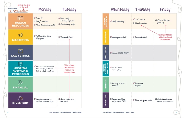 The Veterinary Practice Manager's Weekly Planner product image (2)