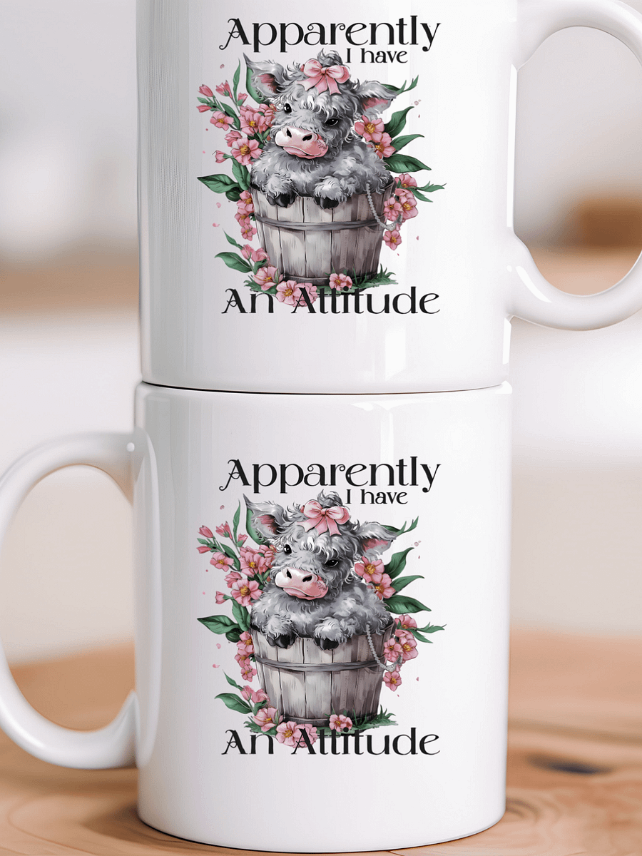 Apparently I Have an Attitude Coffee Mug – Funny Sassy Heifer Cow Design – Humorous Animal Lover Gift product image (6)