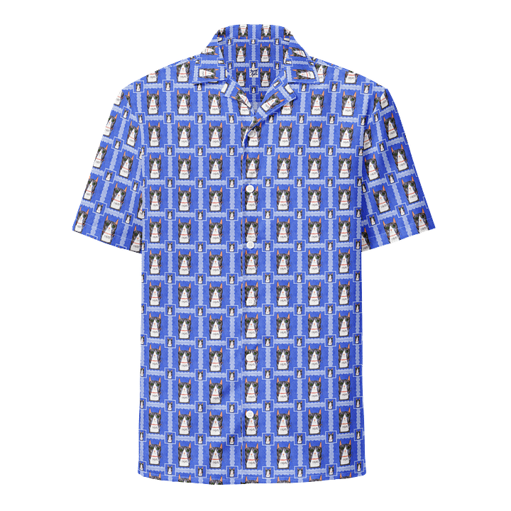Tabby Cat Hawaiian Shirt - Blue product image (1)