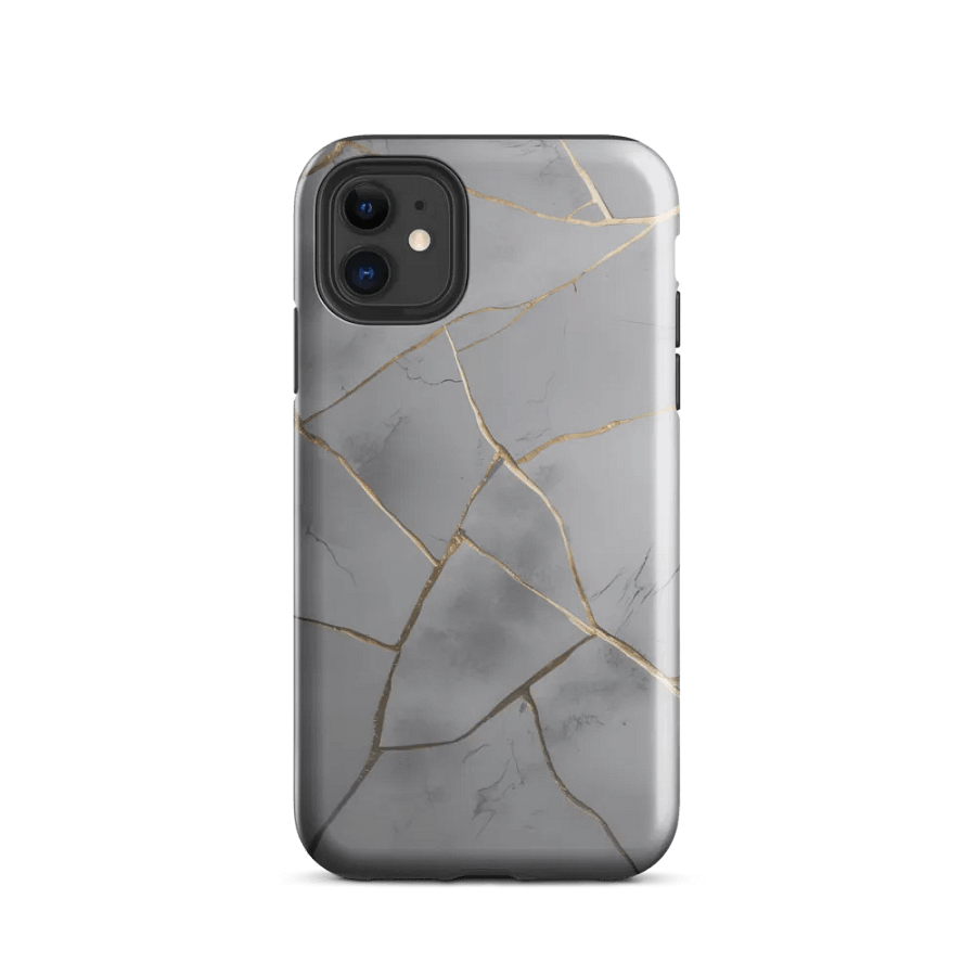 Grey & Gold Kintsugi Tough iPhone Case product image (47)