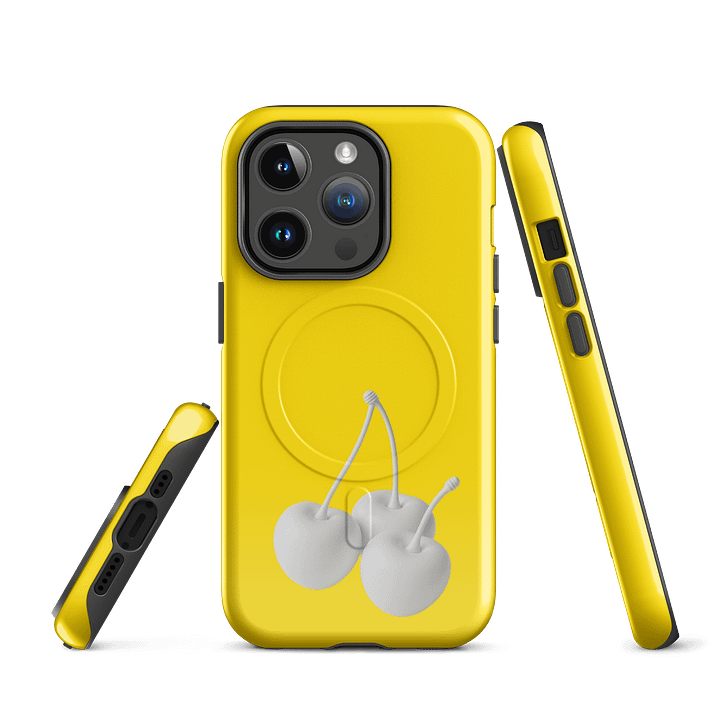 Yellow White Cherry Cherry Cherries MagSafe® Tough iPhone® Case product image (2)