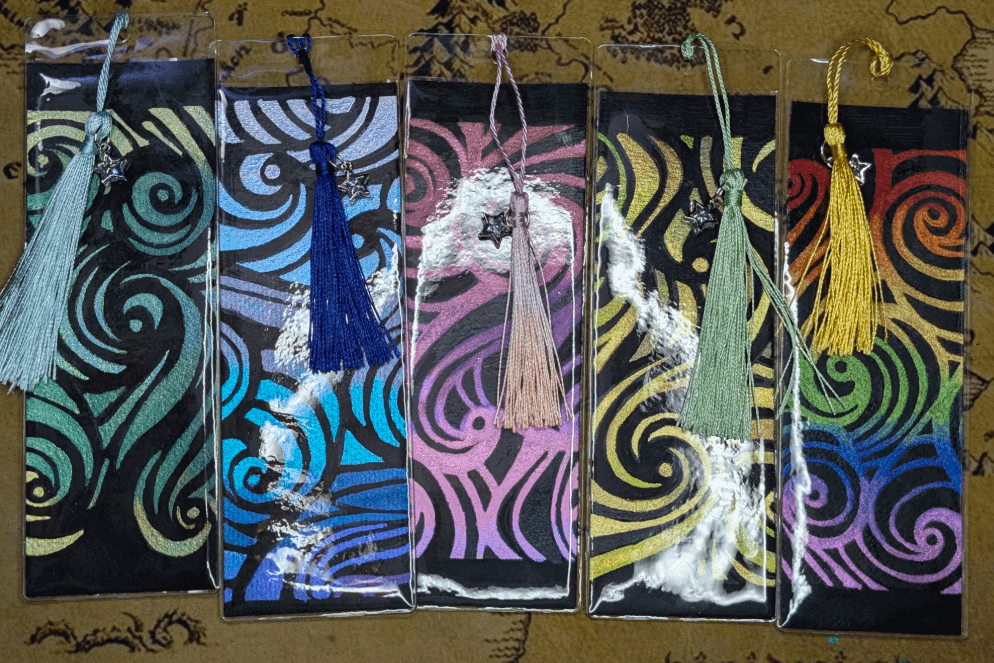 Watercolor Bookmark: Shimmering Swirls product image (1)