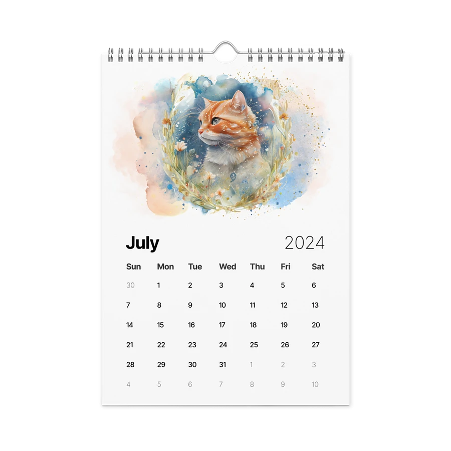 Watercolor Cats 2024 Wall Calendar, 12 Month product image (11)