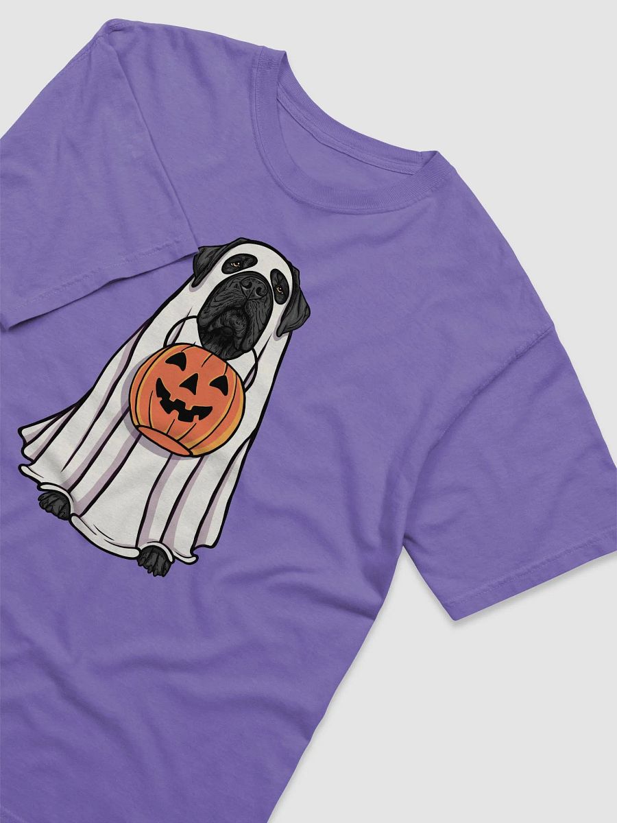 Funny Halloween Neapolitan Mastiff(Black) T-Shirt | Funny Dog Wearing a Ghost Costume and Holding a Pumpkin Basket product image (28)