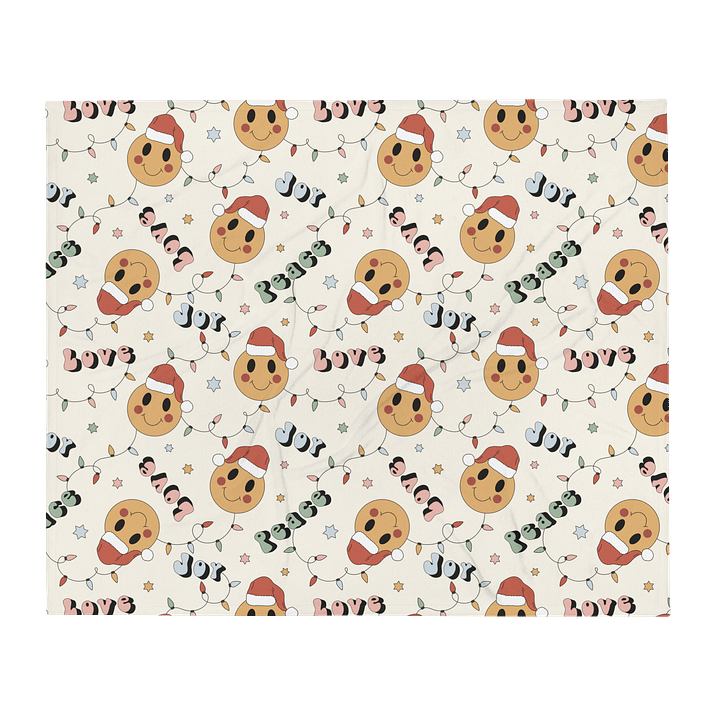 Peace Love Joy Santa Smiley Blanket product image (1)