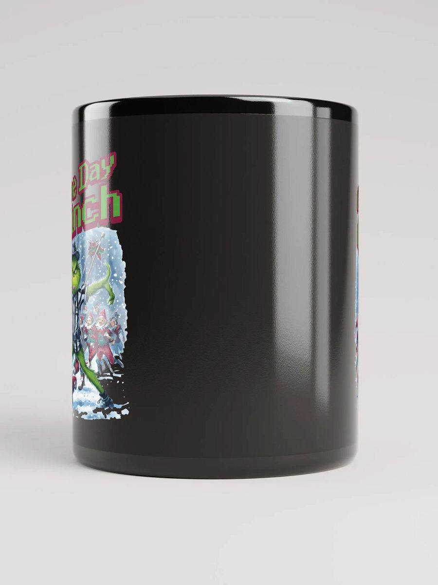 Game Day Grinch Christmas Football Glossy Black Mug product image (9)