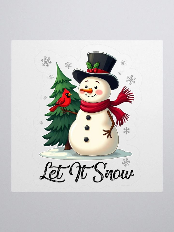Let It Snow - Snowman with Cardinal Sticker product image (3)