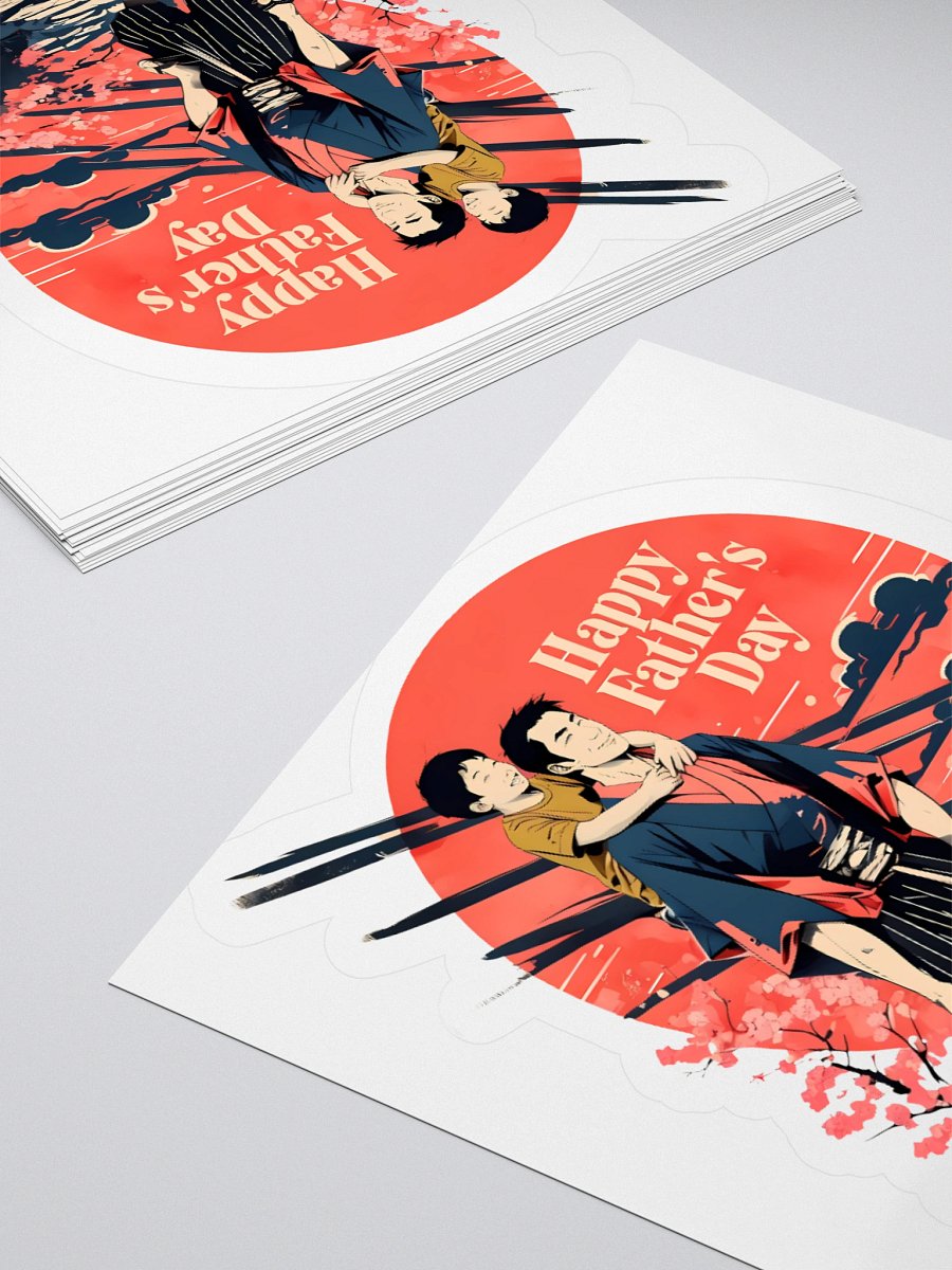 Happy Father’s Day Illustration | Vibrant Sunset & Blossoms Print Sticker product image (11)