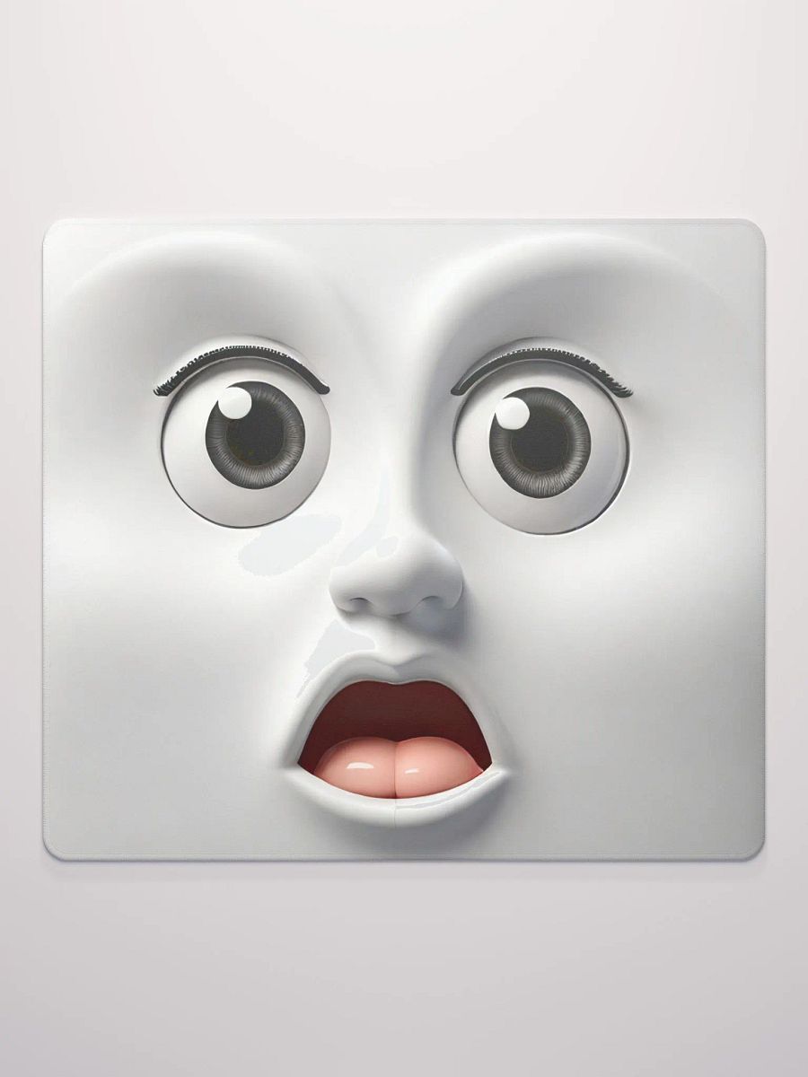 Surprised Expression Premium Mouse Pad: Add a Pop of Fun to Your Desk! product image (2)