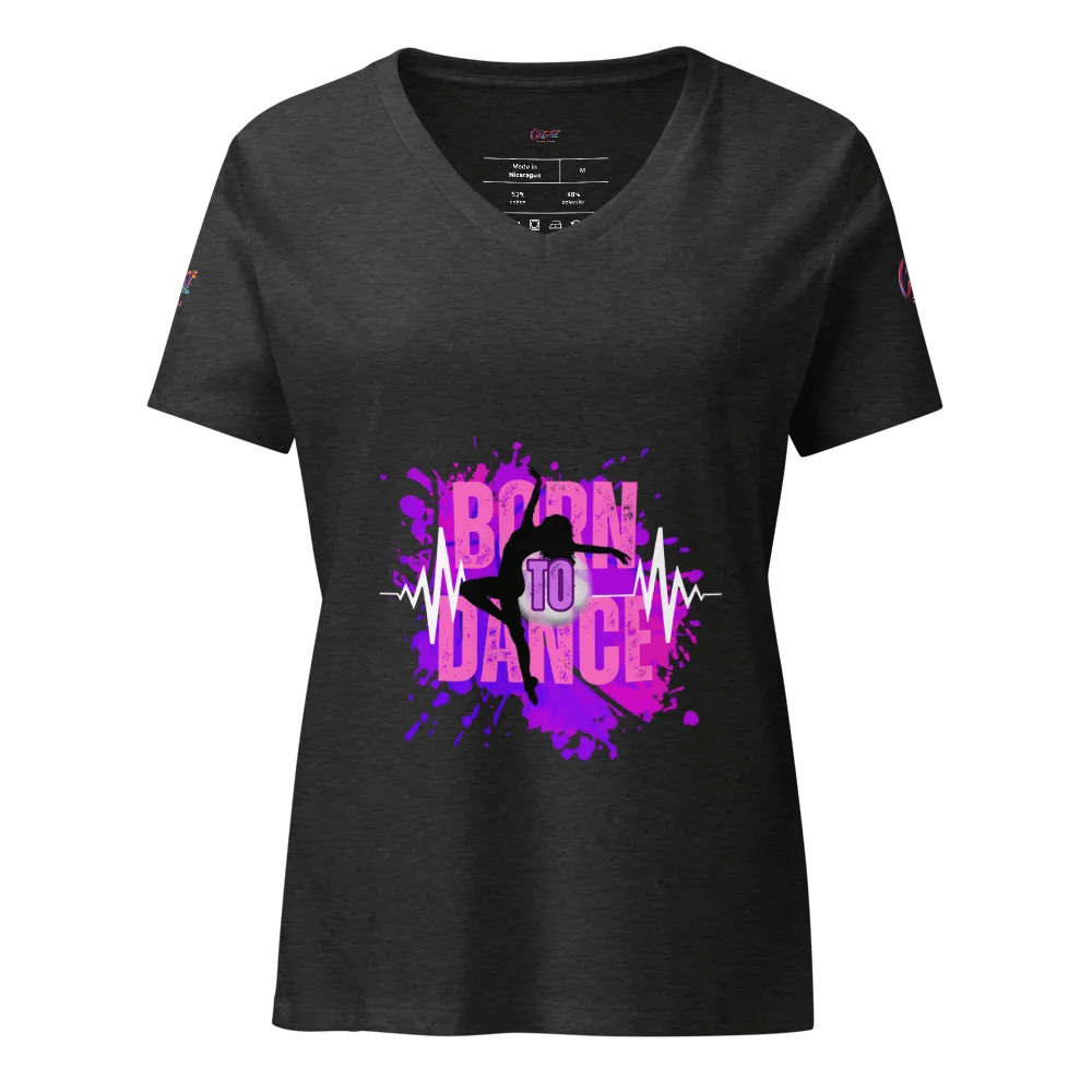 Expressive Born to Dance Her Silhouette Women's V-Neck Tee product image (3)