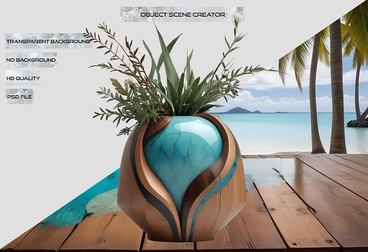 Collection song of the waves Art Deco Vase, PNG product image (2)