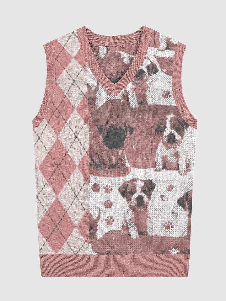 Argyle Paws Knitted V-Neck Vest product image (1)
