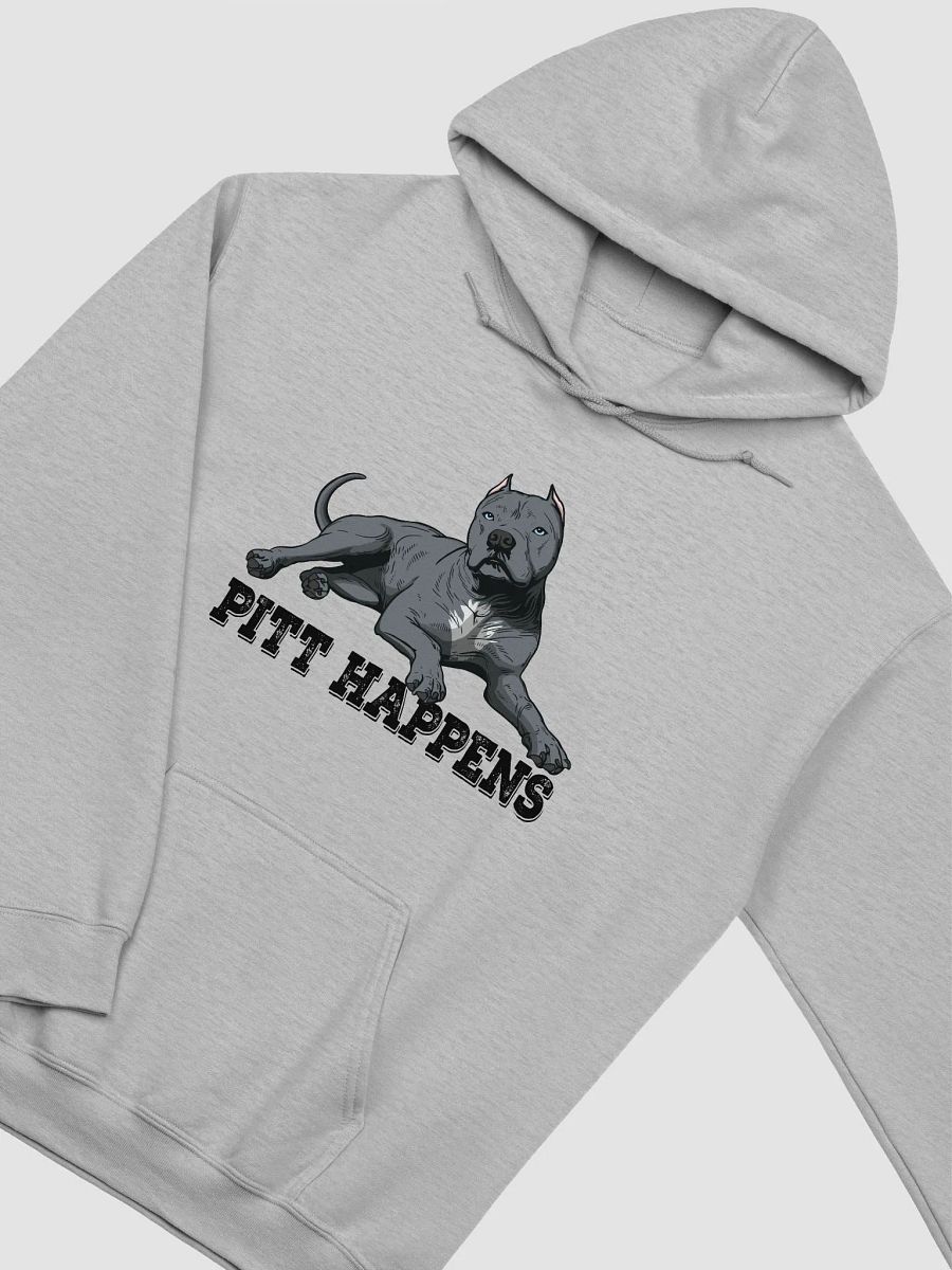 Pitt Happens Hooded Sweatshirt of a Pitbull Terrier (Cropped Ears - Blue) | Funny Hoodie for Pitbull, Bully, and Staffordshire Terrier Paw-rents product image (27)