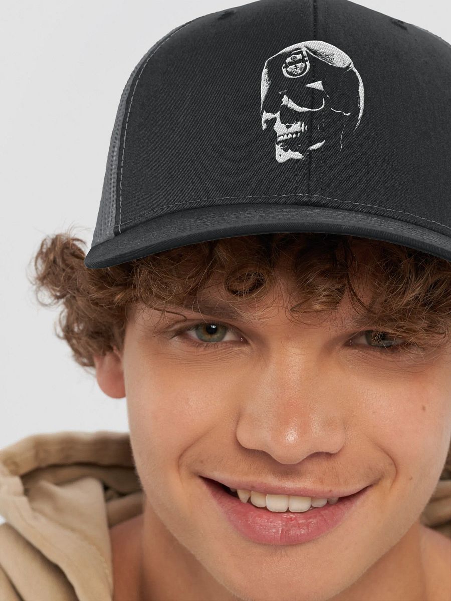 Skull Beret Subdued Trucker Hat product image (23)