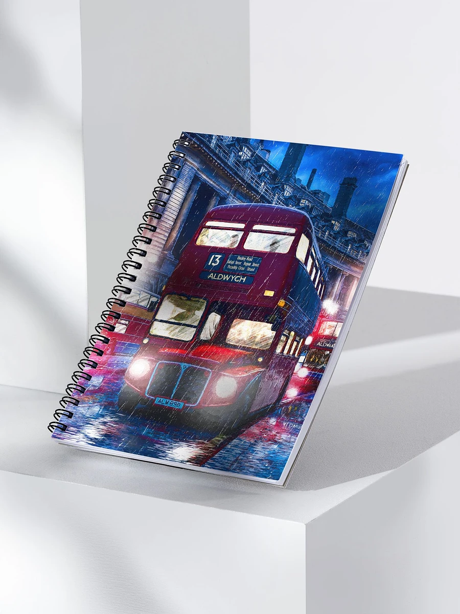 Routemaster Bus – Rainy London Spiral Notebook product image (3)